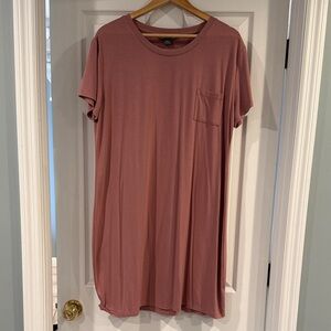 FREE FLY Dusty Rose T-Shirt Dress